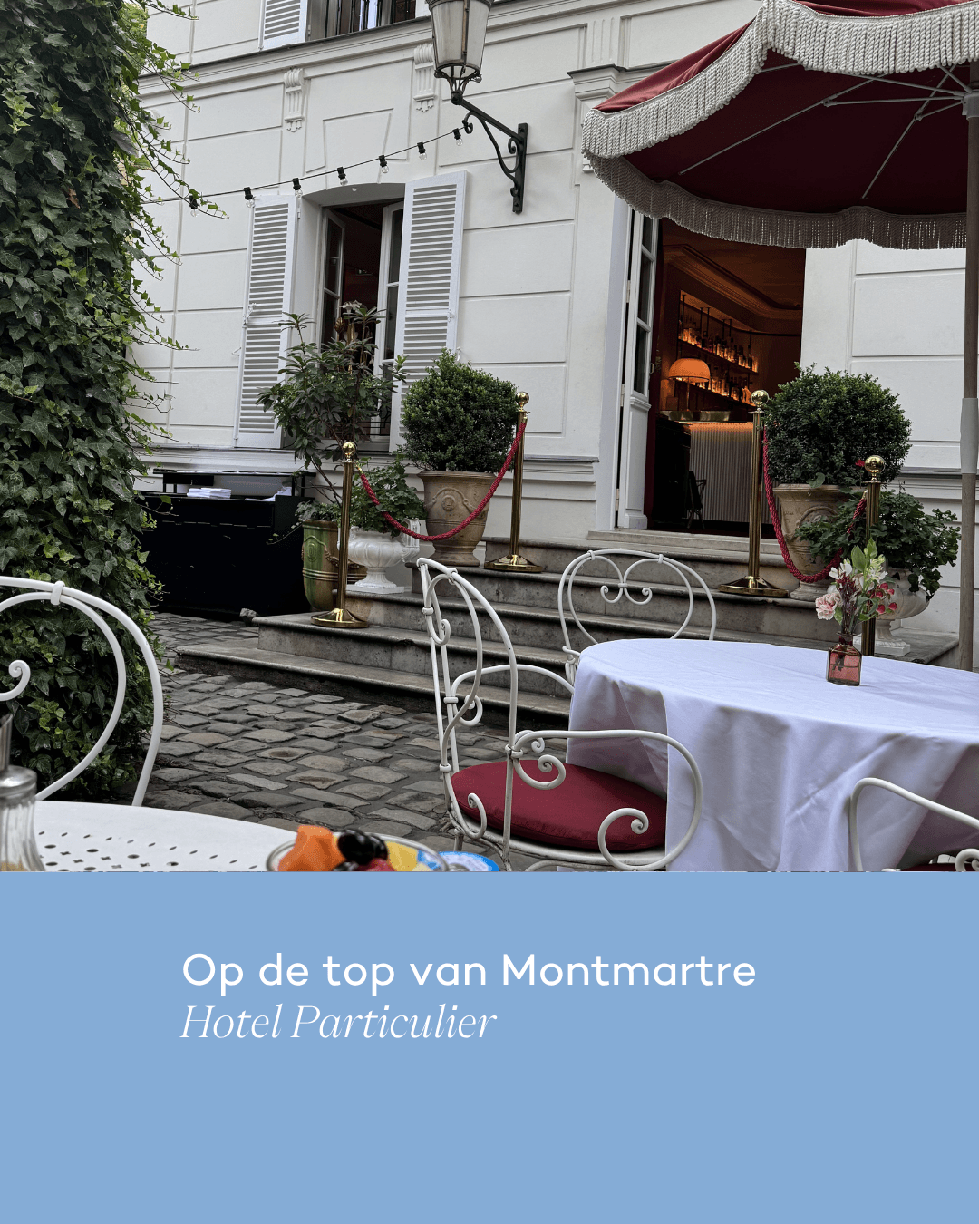 Een hotel op de top van Montmartre. Aanbellen bij het hek!