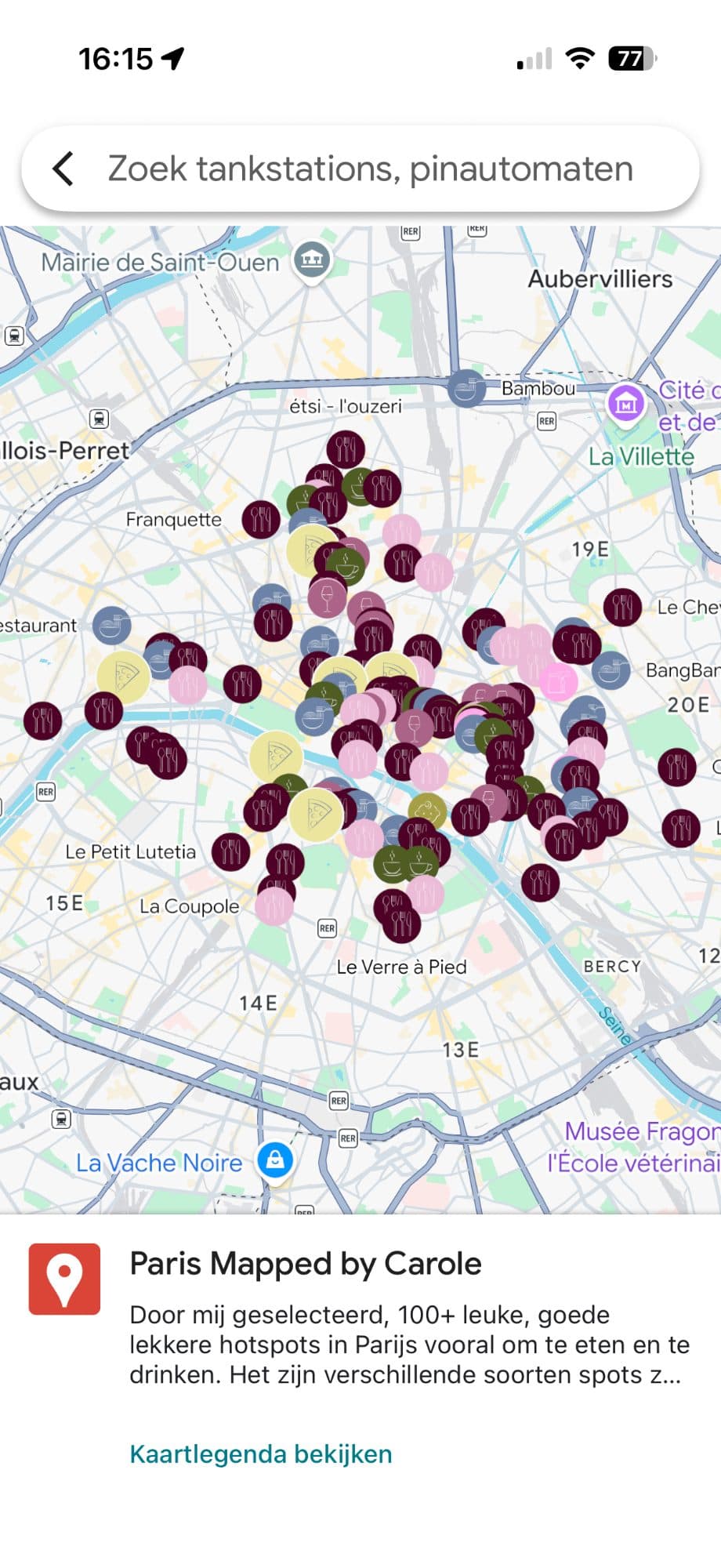 Parijs Google Maps-kaart
