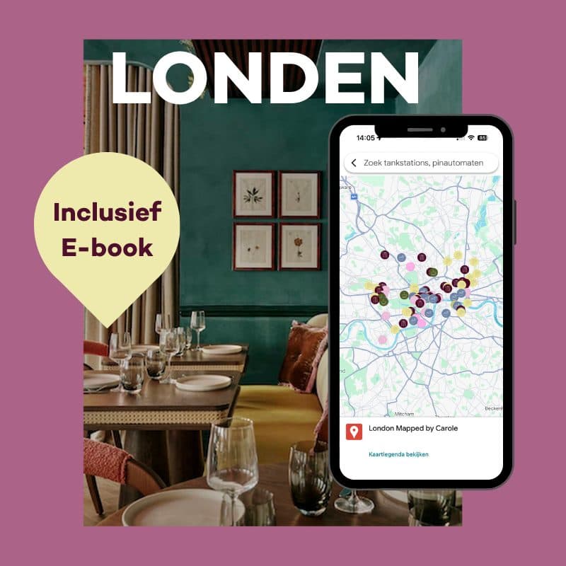 Google Maps-kaart van Londen met de adressen van Carole